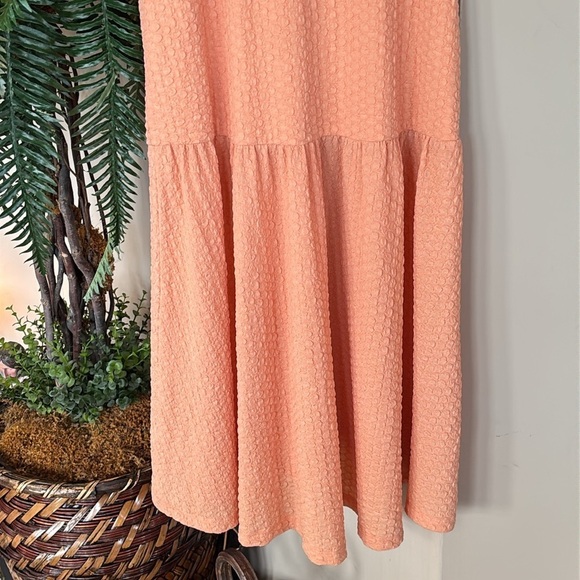 NWOT WAYF Iris Ruffle Hem Midi Dress Orange Ruched Lace Up Cutouts Bodycon Sexy - Picture 13 of 16